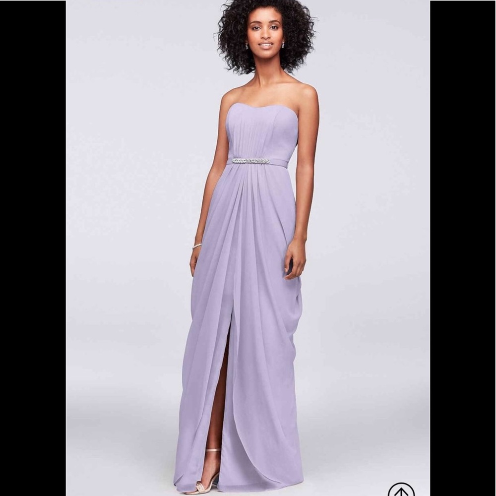 Long Chiffon Strapless Dress